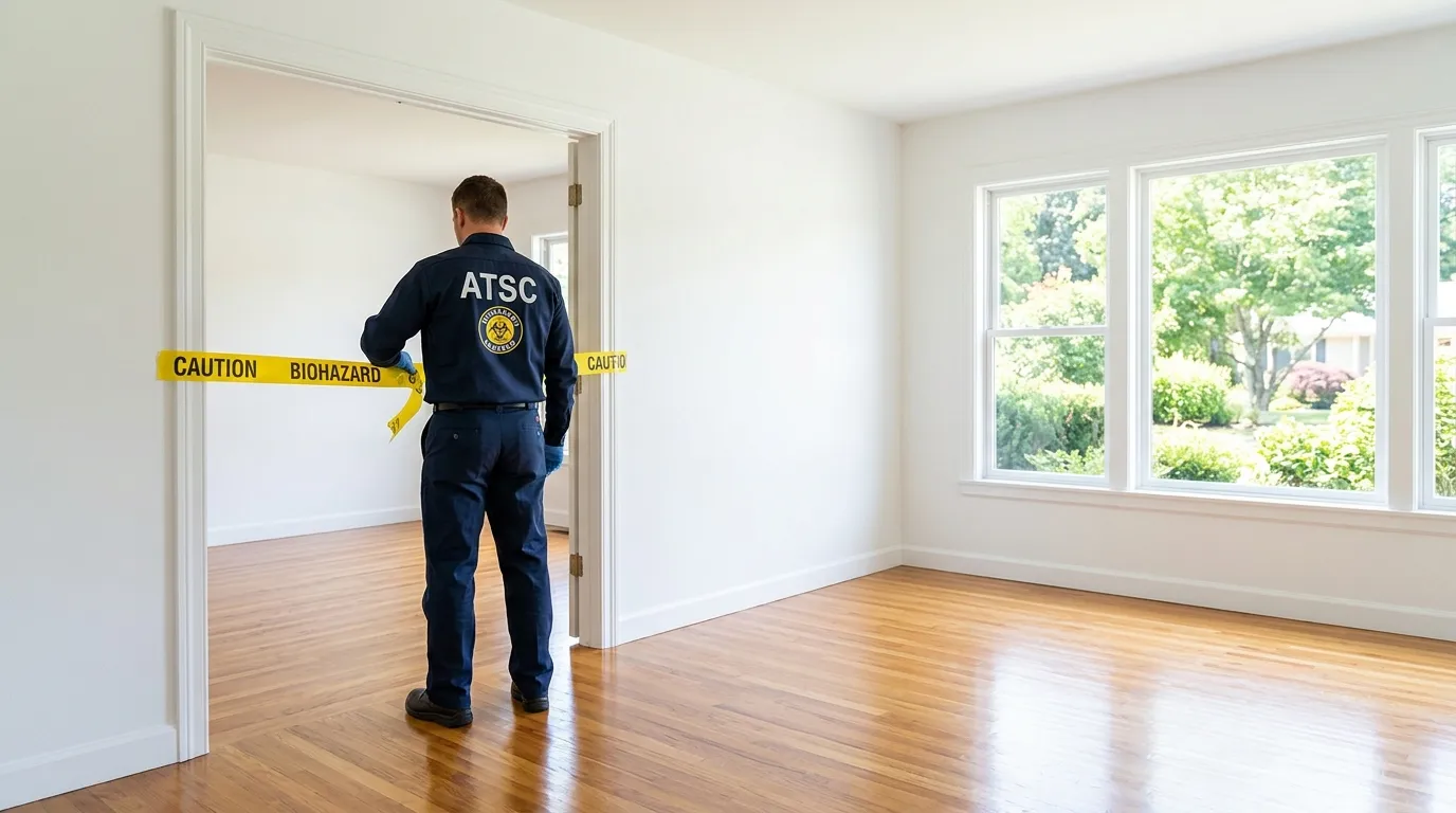 Certified biohazard cleanup crew performing Trauma Scene Cleanup in North Fair Oaks